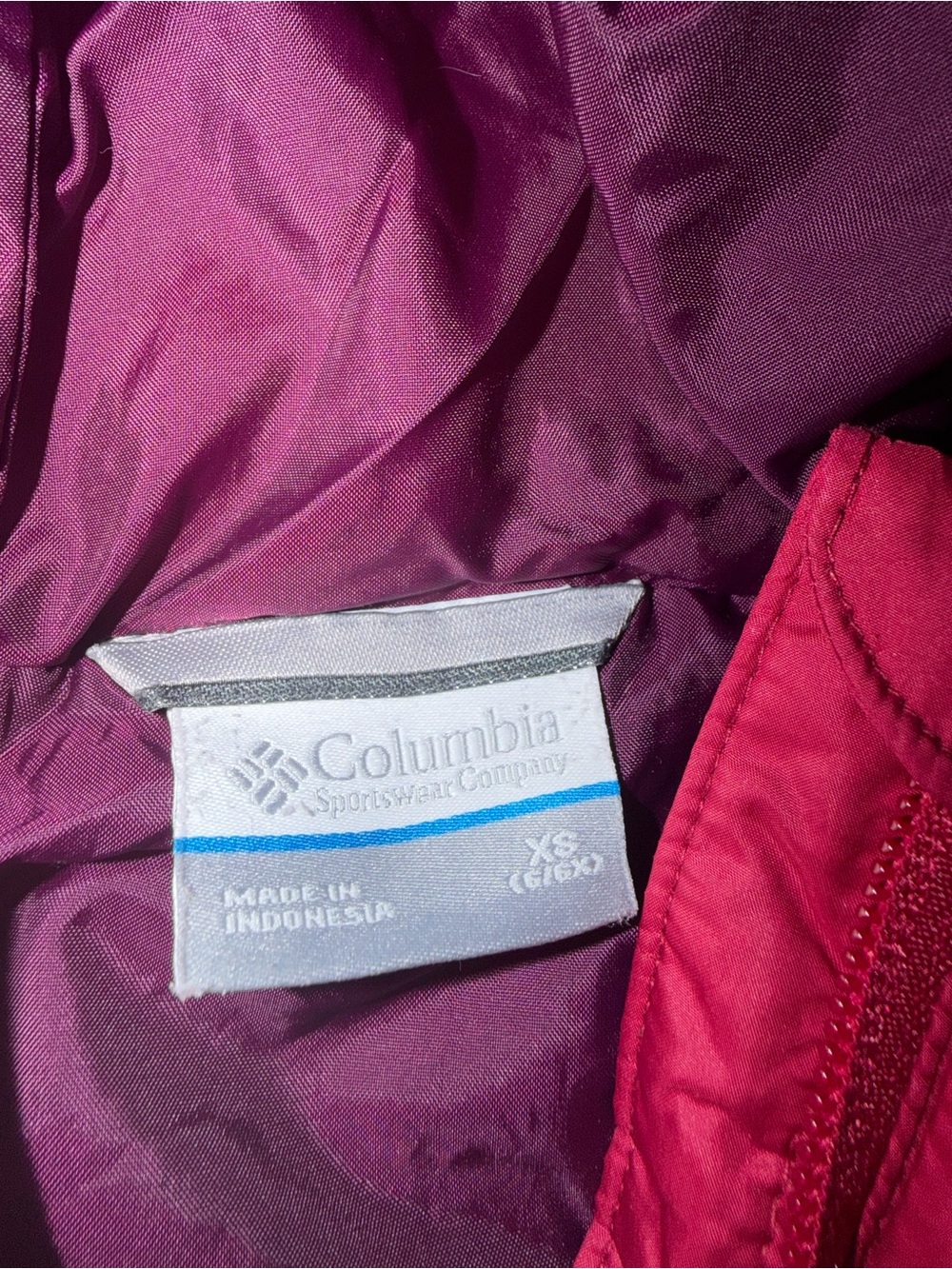 Columbia Red and Plum Hooded Quilted Puffer Jacket - Picture 4 of 5